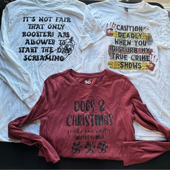 SO Tops - Lot of 3 Custom Made Graphic Shirts Size L/M